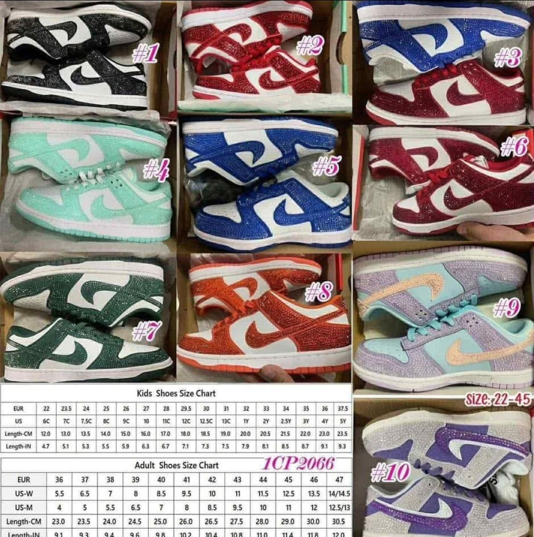 Rhinestone N!k€ adult sneakers