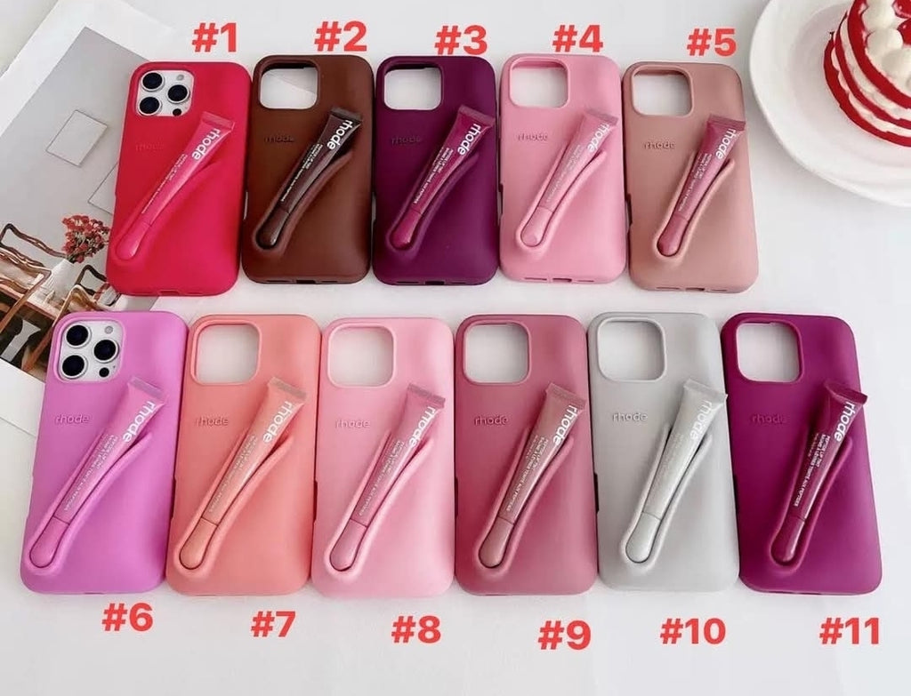 Rh○d€ iPhone case & lipgloss set